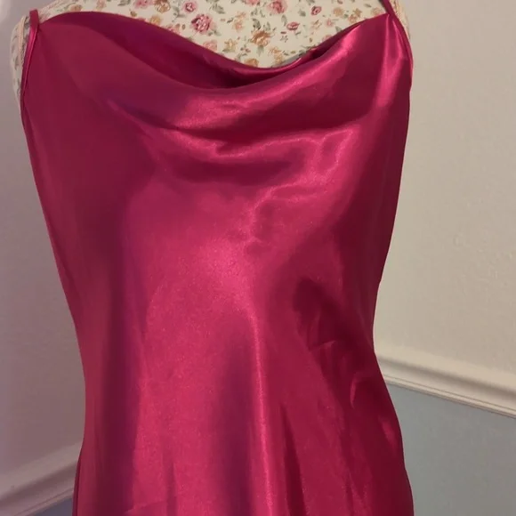 Hot pink satin style slip dress - beautiful! Perfect for VALENTINES! - Picture 2 of 5